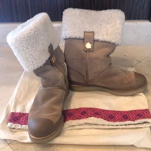 Tory Burch Shearling Boots slightly worn